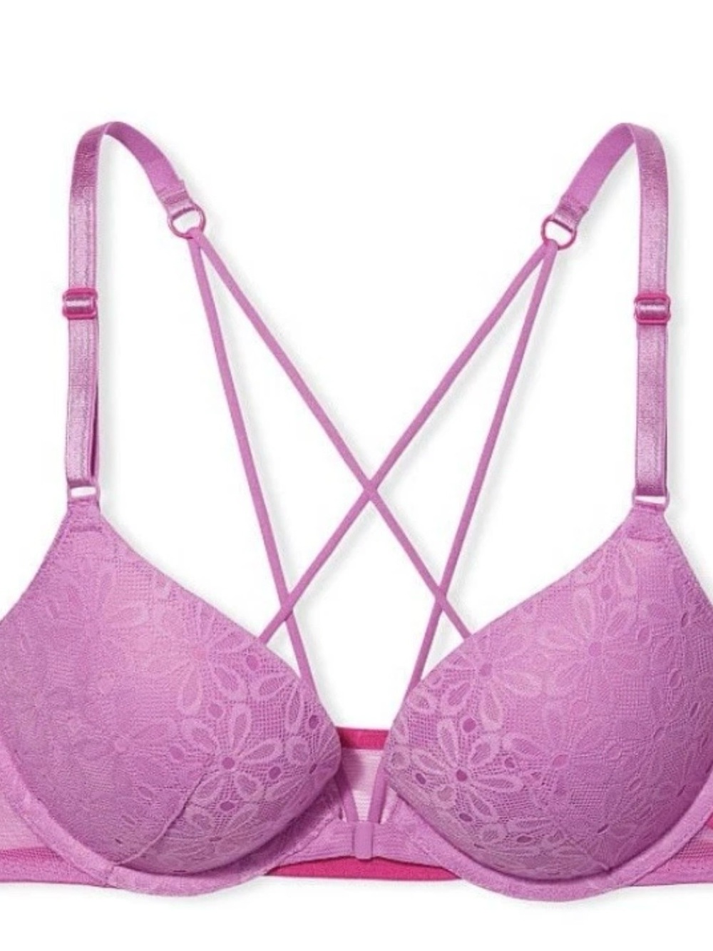 NWT Pink VICTORIA'S SECRET Sexy Tee Strappy Back Push-Up Bra 32D